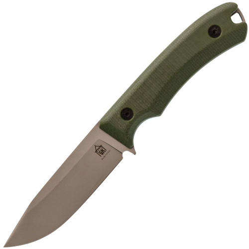 Нож Леший, сталь AUS10co, рукоять микарта, оливковый