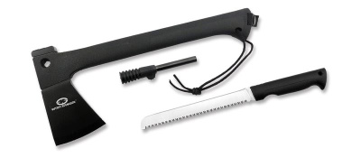 Туристический набор "Лесоруб", включающий топор, пилу и огниво, сталь 420