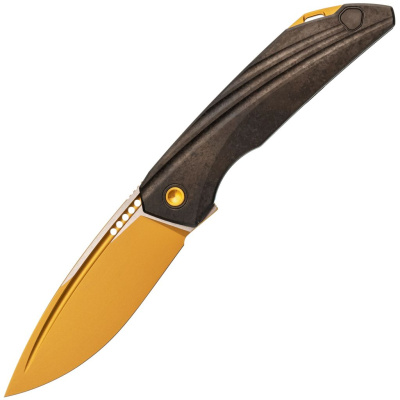 Складной нож TuoTown RT-Stinger Gold PVD, сталь T14N, рукоять Black Crystal Ti