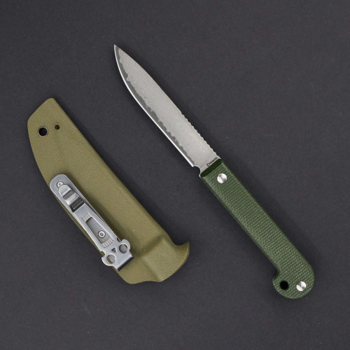 Туристический нож Daggerr Ataman, сталь VG-10/Damascus, рукоять Green Micarta