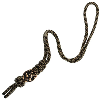 Темляк большой олива с бусиной "Ёжик"