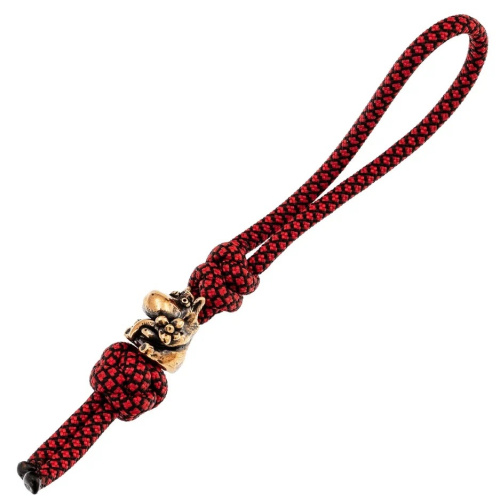 Темляк  малый с бусиной "Мумий Тролль", красный