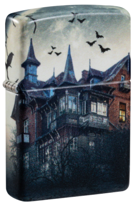 Зажигалка ZIPPO Horror House с покрытием 540 Matte, латунь/сталь, белая, 38x13x57 мм