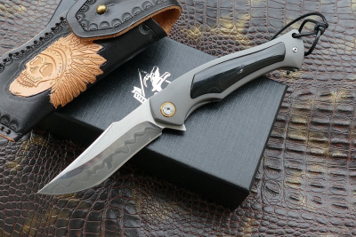 Складной нож Steelclaw Алыча, сталь ламинат SKD-11, рукоять алюминий/рог