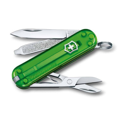 Нож перочинный Victorinox Classic SD Colors, Green Tea, прозрачный зеленый, 7 функций, 58 мм