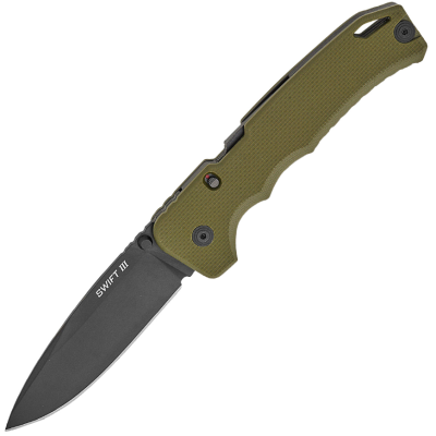 Складной нож Cold Steel Swift III black, сталь CPM-M4, рукоять Olive G10