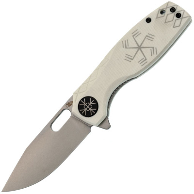 Складной нож Reptilian Тобол-03, сталь D2, рукоять белый G-10