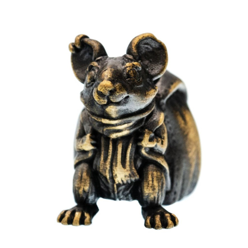 Бусина для темляка "Мышонок с рюкзаком", латунь