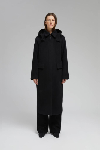 Пальто из шерсти и шелка