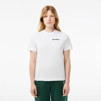 Женская хлопковая Футболка Lacoste Relaxed Fit