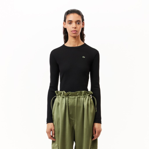 Женская Футболка Lacoste Slim Fit с длинными рукавами