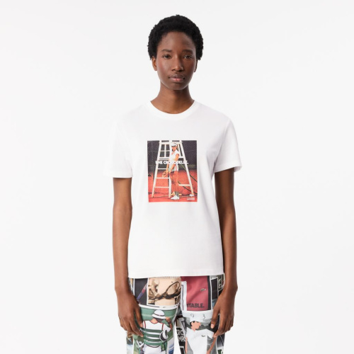 Женская хлопковая Футболка Lacoste