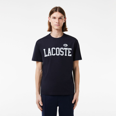 Мужская Футболка Lacoste из хлопка с контрастным значком