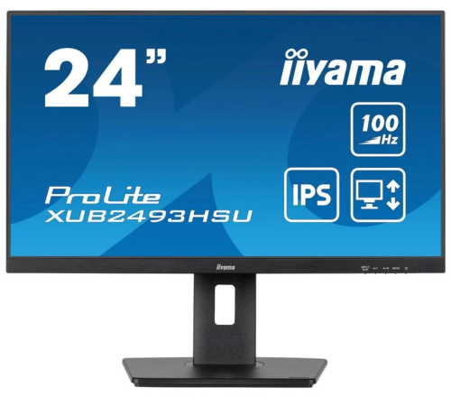 Монитор 23,8" Iiyama ProLite XUB2493HSU-B7 1920x1080 LED, 16:9, IPS, 300cd, 1300:1, 80M:1, 1ms, 178/178, DP, HDMI, 100Hz, Speakers, VESA, black