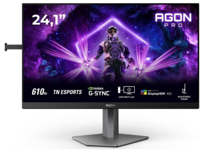 Монитор 24.1" AOC AGON AG246FK6 1920x1080, TN, 500cd/m, 1000:1, 0.5ms, 600Hz, 2*HDMI, DP, 4*USB, Pivot, Black-Grey