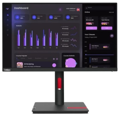 Монитор 23,8" Lenovo ThinkVision T24i-30 63CFMATXEU 1920x1080, 4 ms, 250 кд/м2, 1000:1, 178°/178°, 16:9, 60Hz, HDMI, DP, 4*USB3.2, USB-B, VGA, Tilt, S