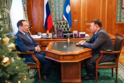 Айсен Николаев встретился с новым главой Ленского района / ЯСИА   
