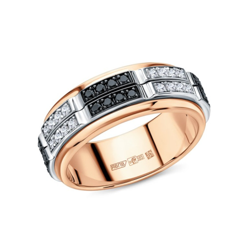 Золотое кольцо с бриллиантами природными