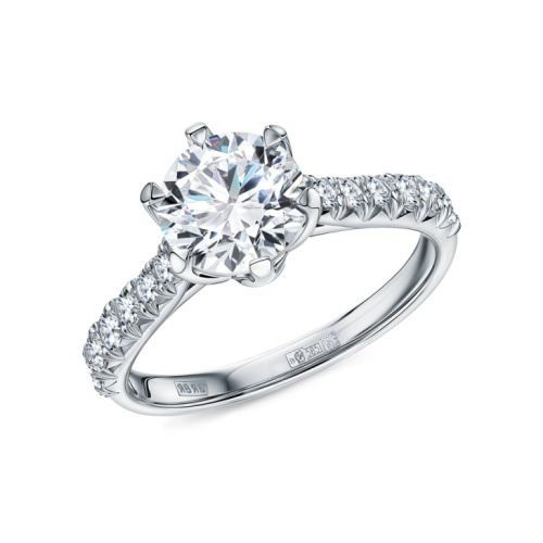 Золотое кольцо с бриллиантами выращенными