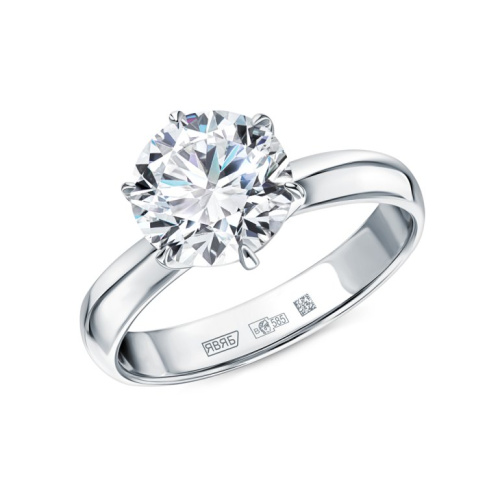 Золотое кольцо с бриллиантами выращенными