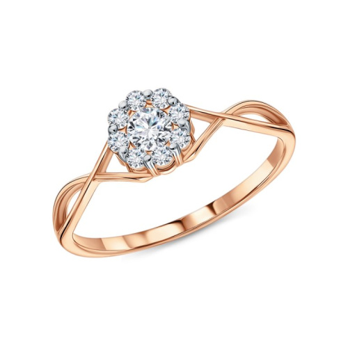 Золотое кольцо с фианитами