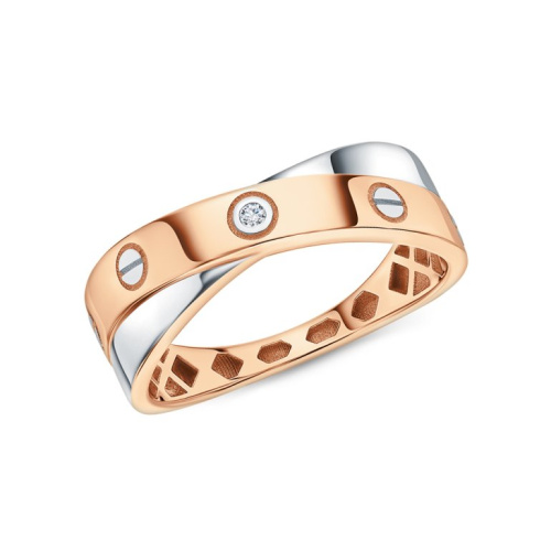 Золотое кольцо с фианитами