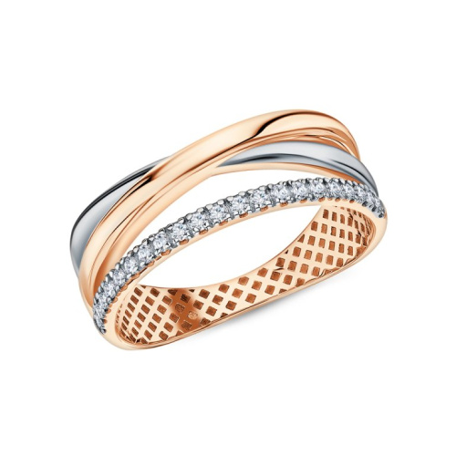 Золотое кольцо с фианитами