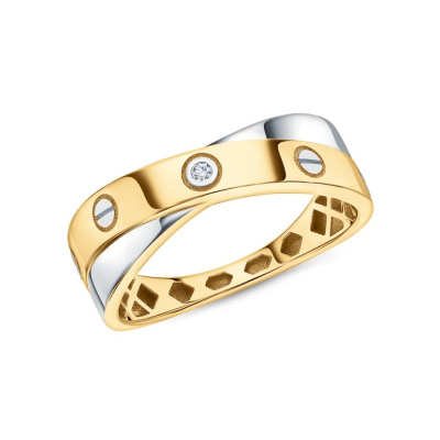 Золотое кольцо с фианитами