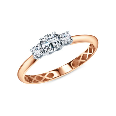 Золотое кольцо с фианитами