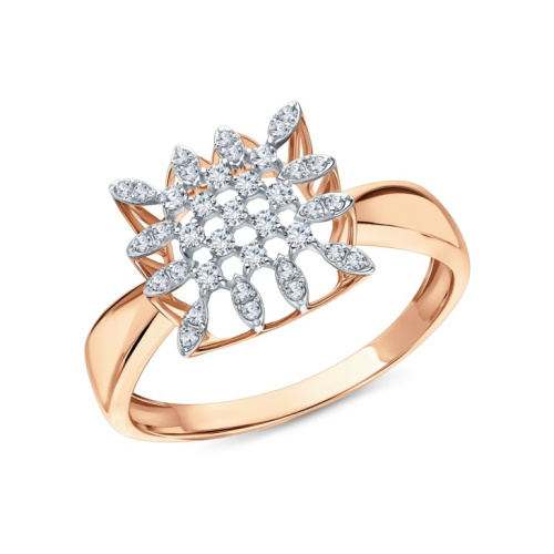 Золотое кольцо с фианитами