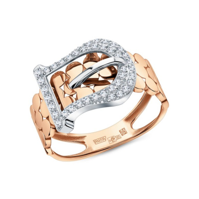 Золотое кольцо с фианитами