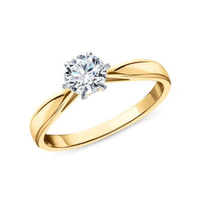 Золотое кольцо с бриллиантами выращенными