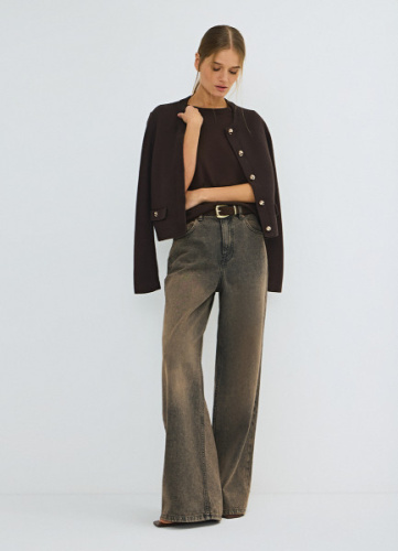 Укороченный кардиган, Коричневый