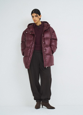 Пуховик с натуральным утеплителем, Фиолетовый
