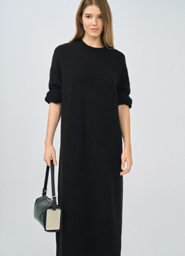 Платье-свитер с содержанием шерсти, Черный