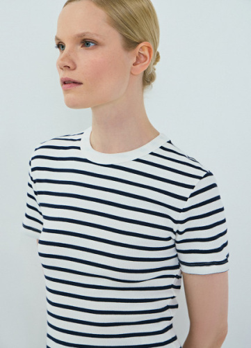 Футболка в рубчик, Синий