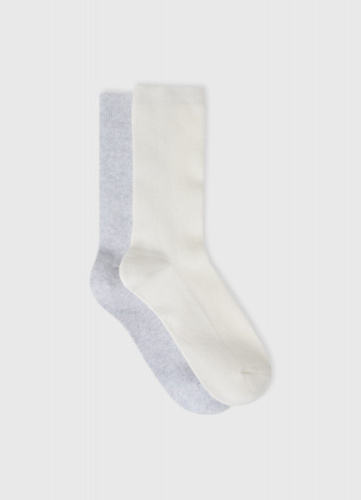 Носки в рубчик, 2 пары, Серый
