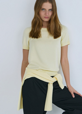 Джемпер с коротким рукавом, Желтый