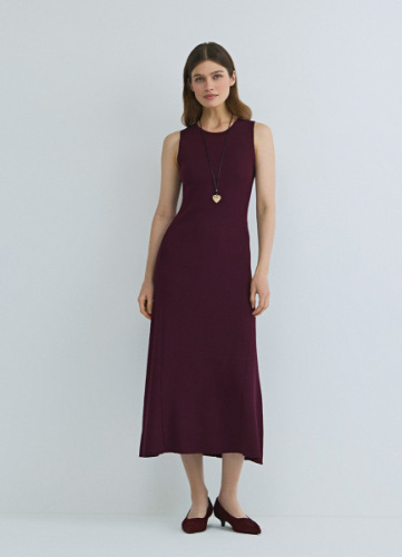 Вязаное платье с расклёшенной юбкой, Фиолетовый