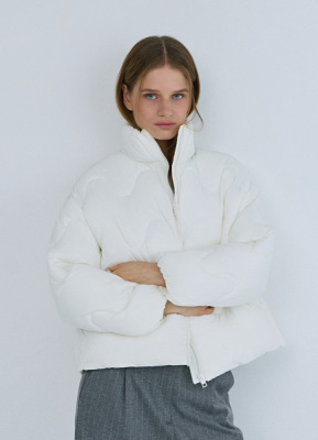 Короткая утеплённая куртка, Бежевый