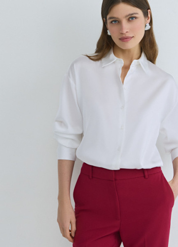 Блузка из сатина, Белый