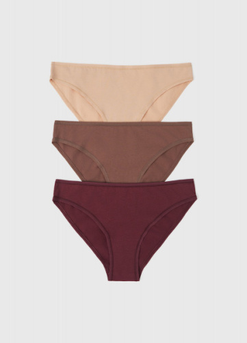 Классические трусы-брифы, 3 шт., Бежевый