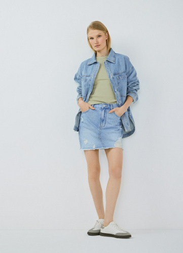 Джинсовая юбка мини, Голубой