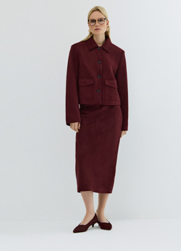 Юбка миди из искусственной замши, Фиолетовый