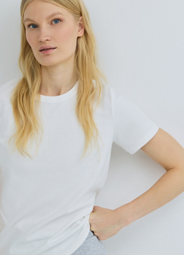 Базовая футболка из плотного хлопка, Белый