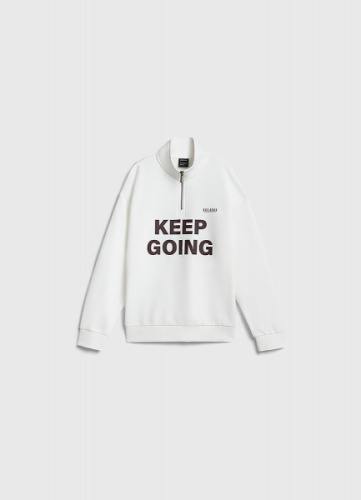 Свитшот с воротником на молнии для мальчиков, Бежевый