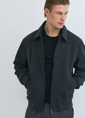 Куртка из пальтовой ткани, Серый