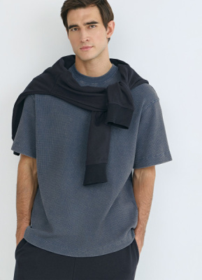 Футболка из структурной ткани, Синий