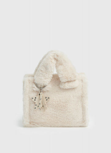 Пушистая сумка для девочек, Белый