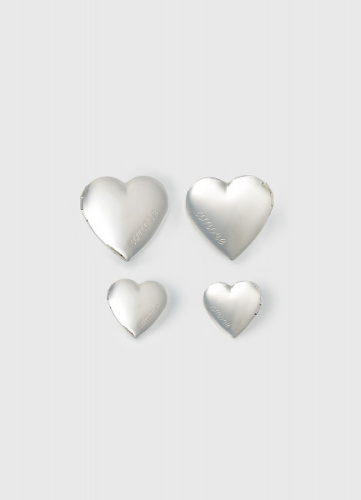 Серьги-локеты в форме сердца, 2 пары, Серебряный